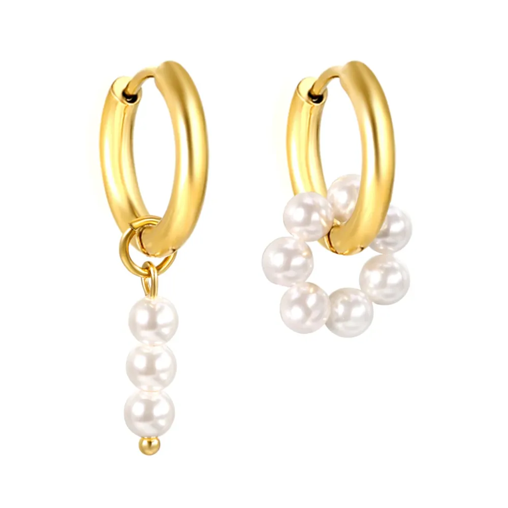 Golden Ohrring-Set Creolen & Stabohrringe in Goldoptik